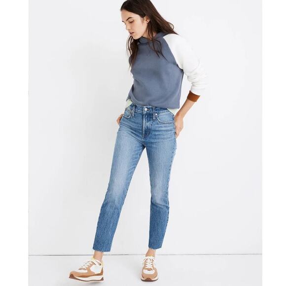 Madewell The Perfect Vintage Crop Jean in Enmore Wash Raw Hem Edition Sz 25 - Picture 2 of 16